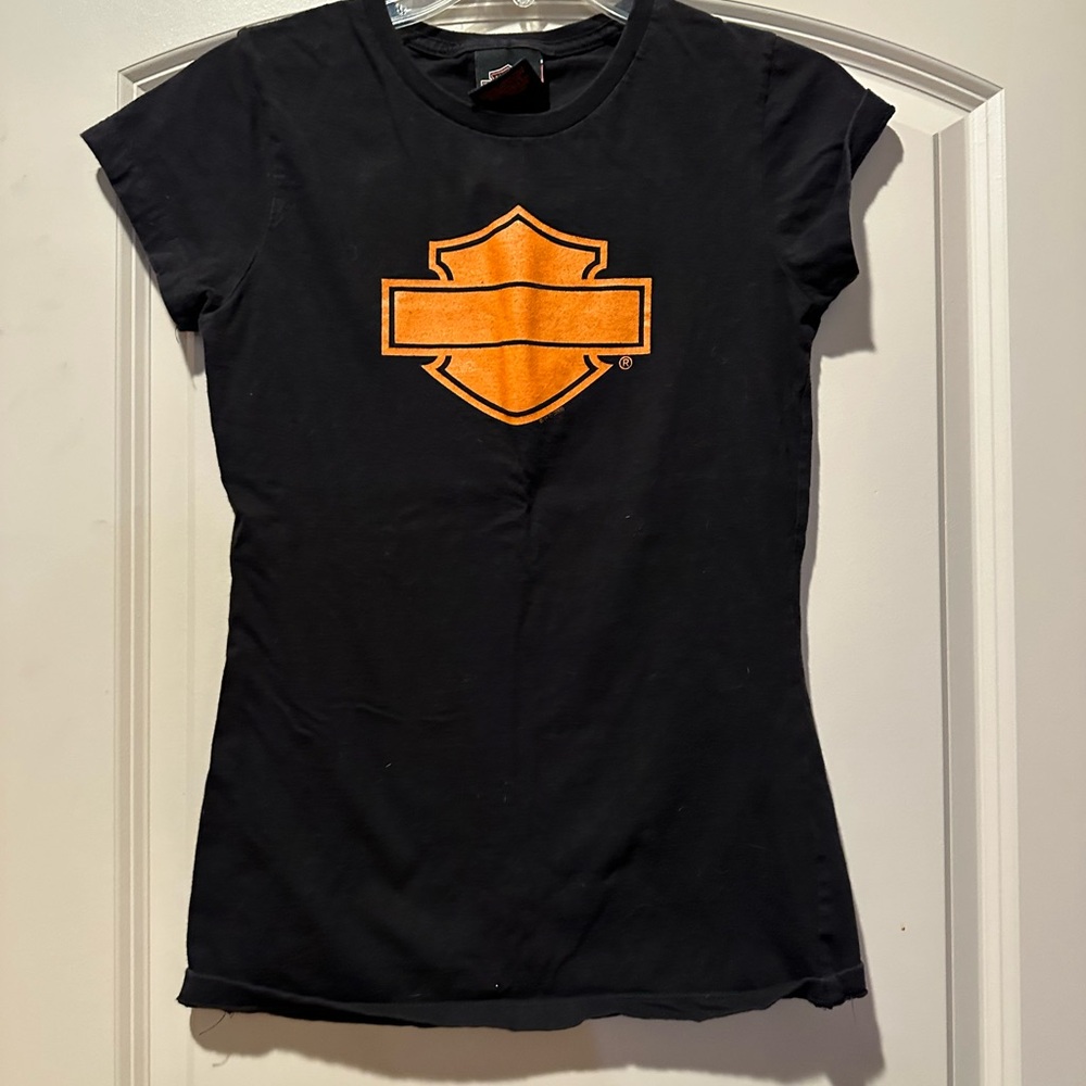 Harley-Davidson Black Tee with Orange Emblem